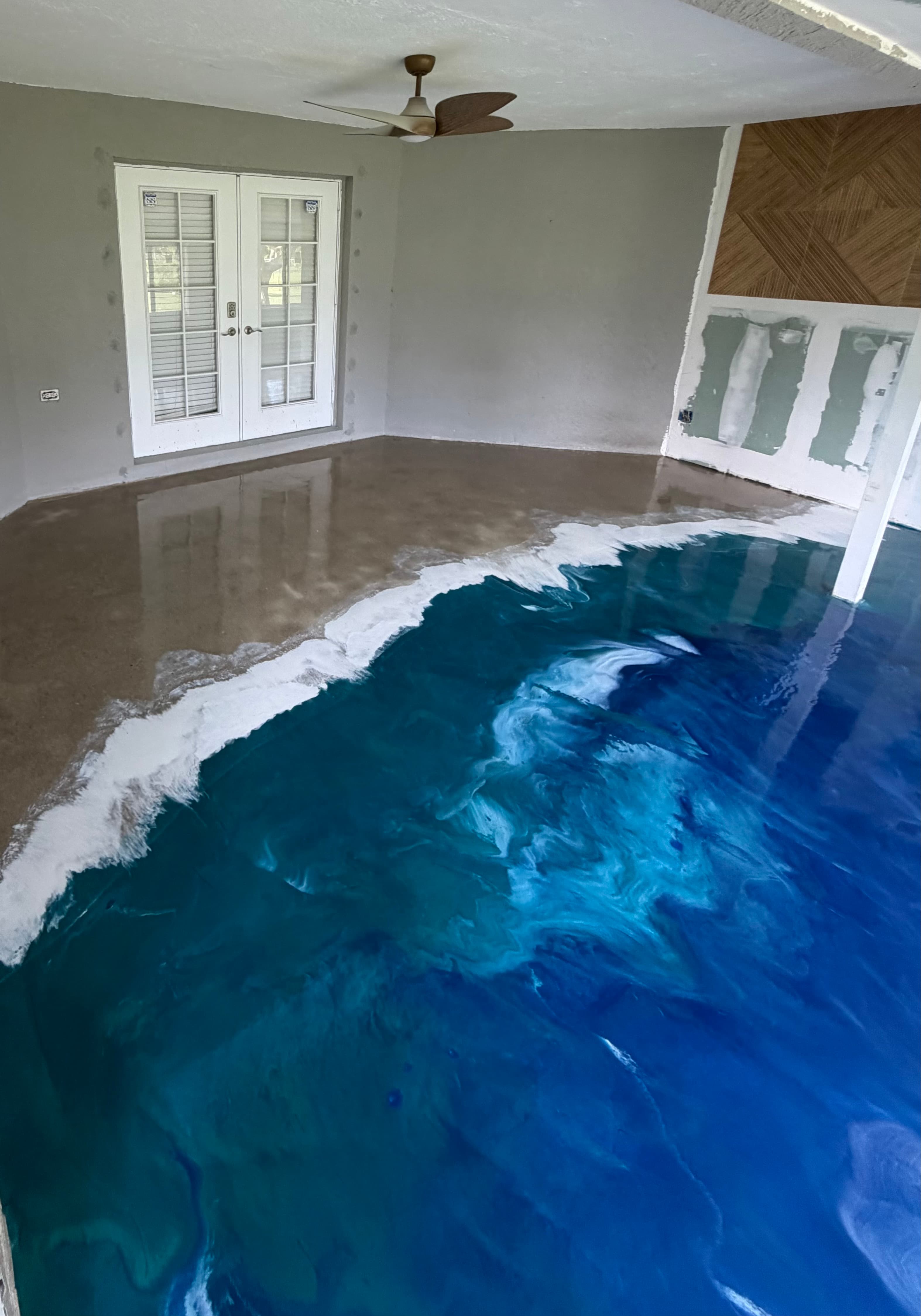 Epoxy floor installation by Trueline Epoxy