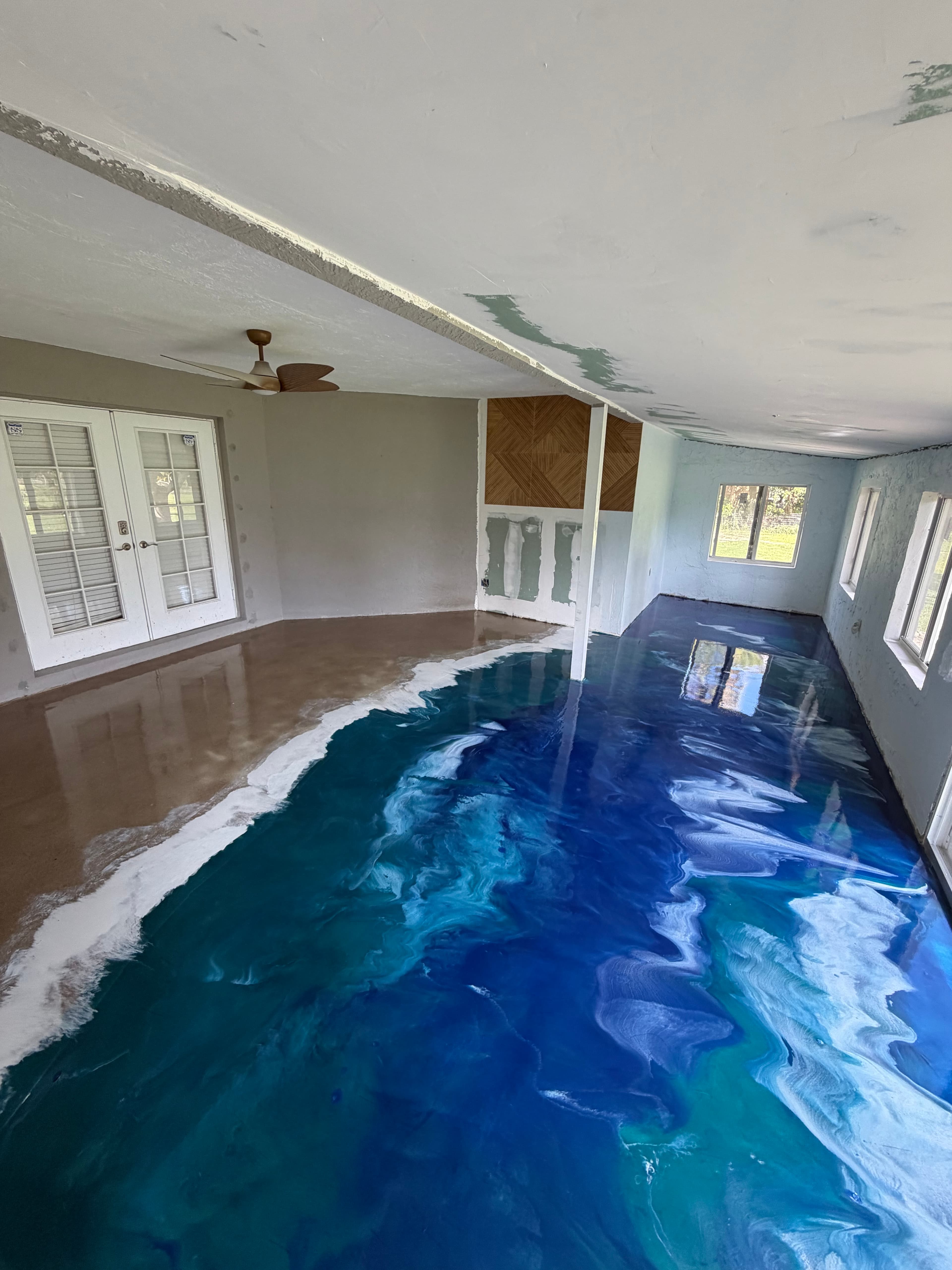 Epoxy floor installation by Trueline Epoxy