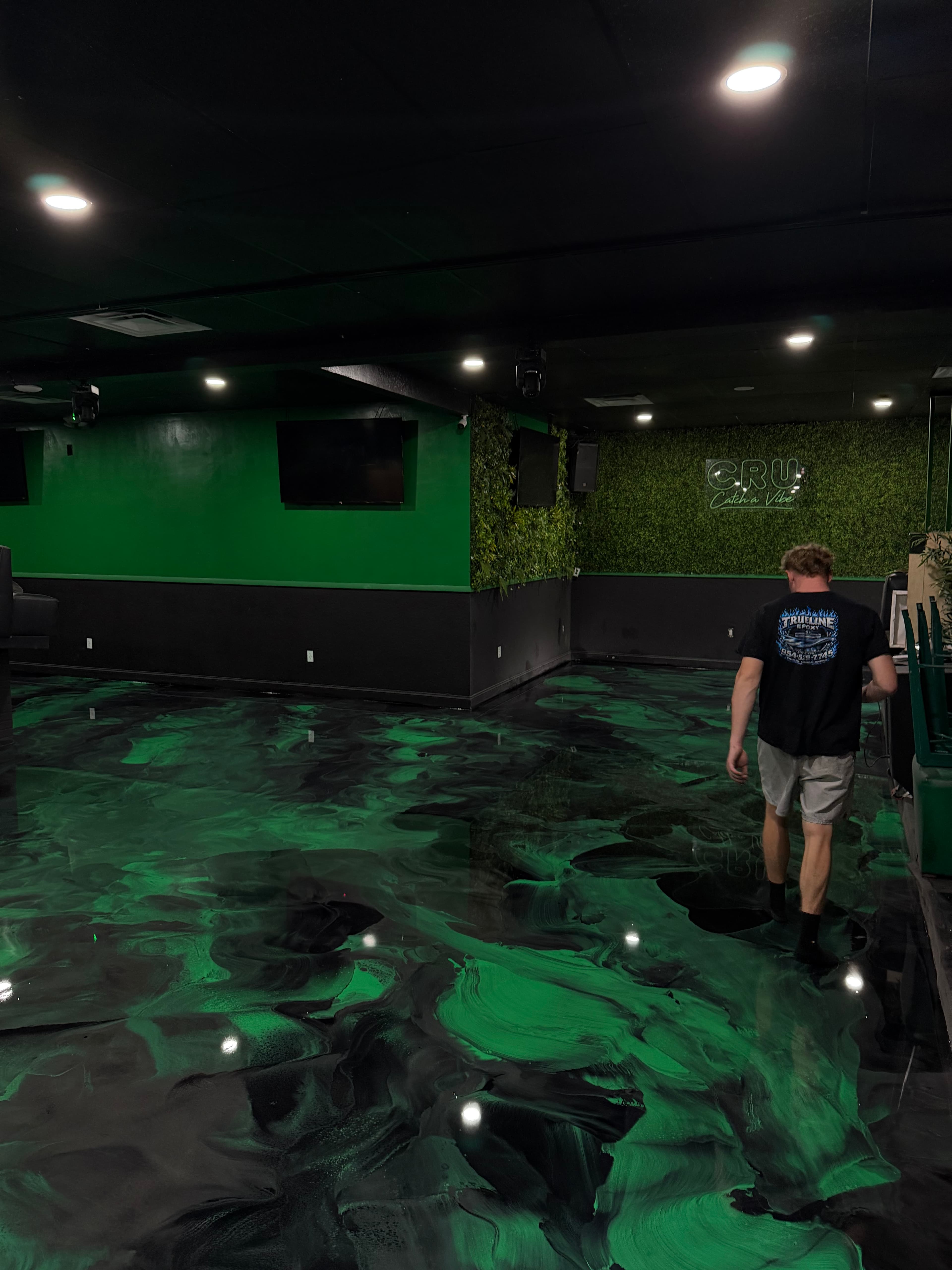 Epoxy floor installation by Trueline Epoxy